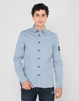 Camisa casual Calvin Klein de algodón manga larga para hombre