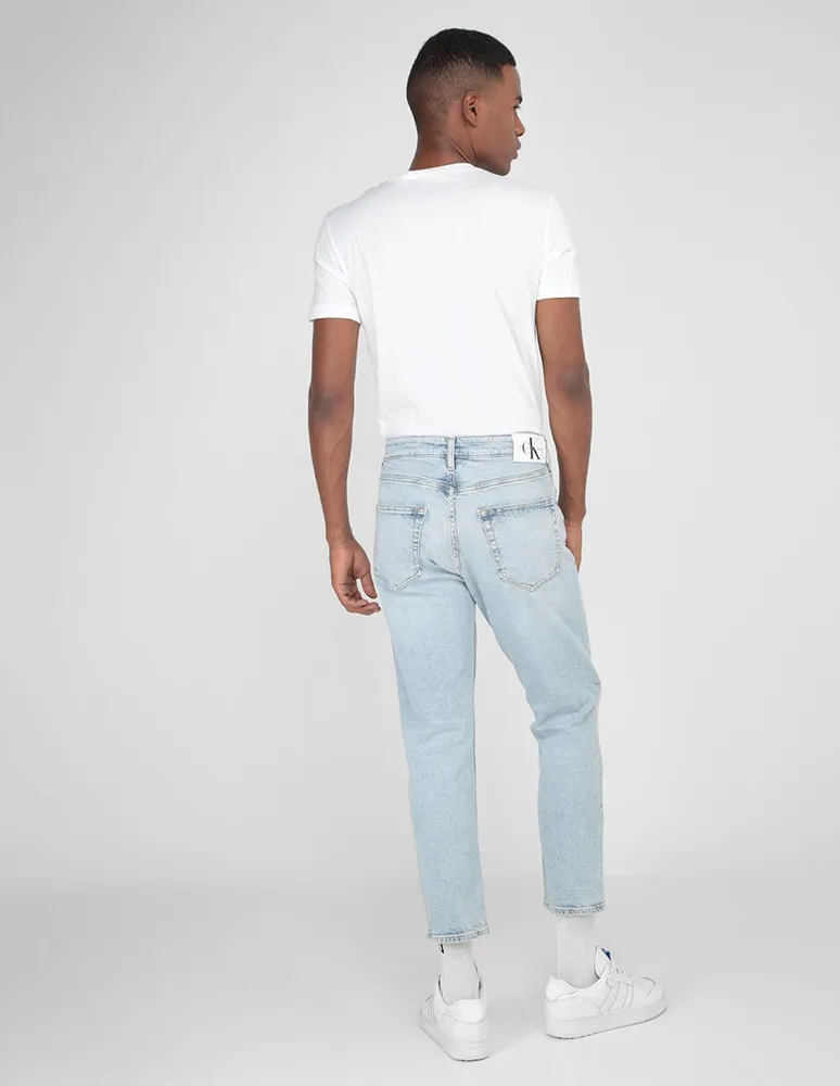 Jeans straight Calvin Klein lavado claro para hombre