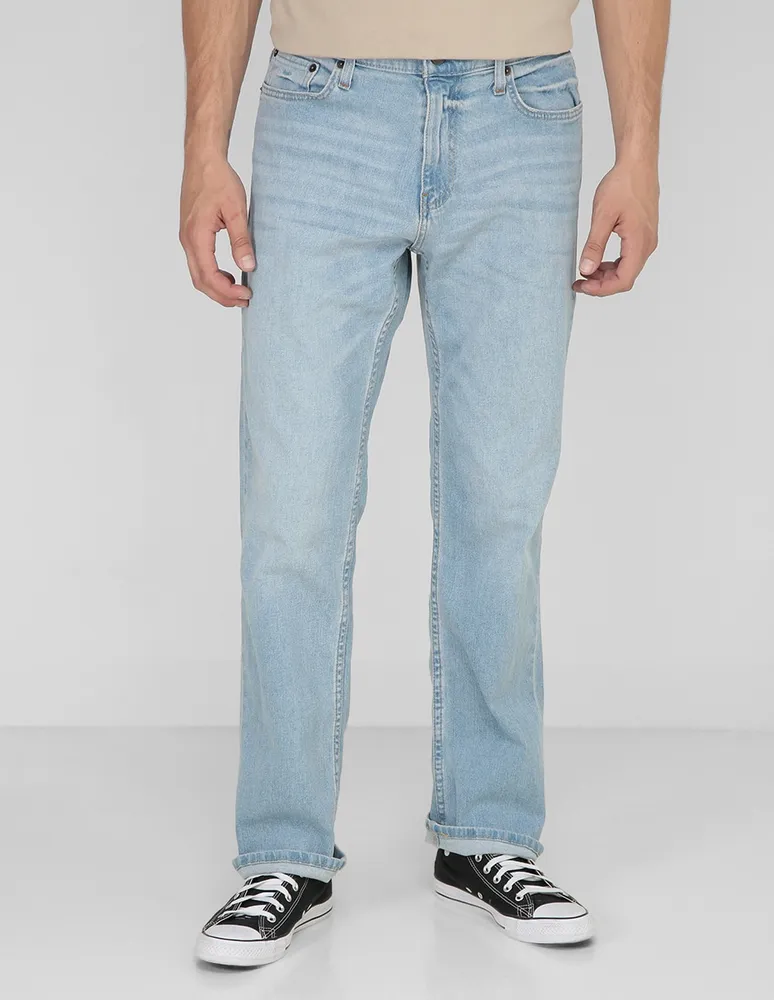 Jeans straight Hollister lavado claro para hombre