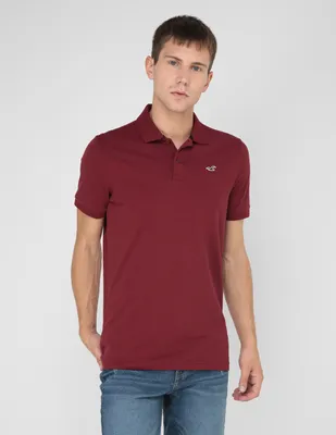 Playera tipo polo Hollister estampado logo para hombre