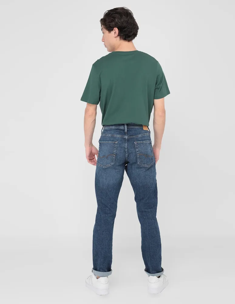 Jeans straight Jack & Jones lavado obscuro para hombre