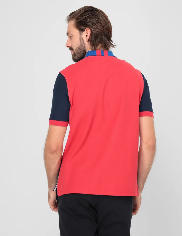 Playera tipo polo Scappino estampado bloques de color para hombre