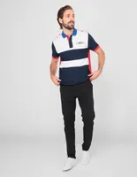 Playera tipo polo Scappino estampado bloques de color para hombre