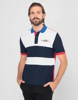 Playera tipo polo Scappino estampado bloques de color para hombre