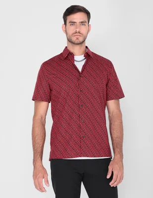 Camisa casual HUGO de algodón manga corta para hombre