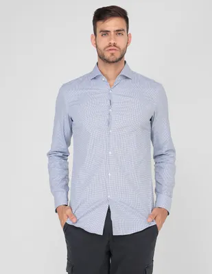 Camisa casual HUGO de algodón manga larga para hombre