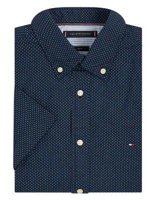 Camisa de vestir Tommy hilfiger algodón manga corta para hombre