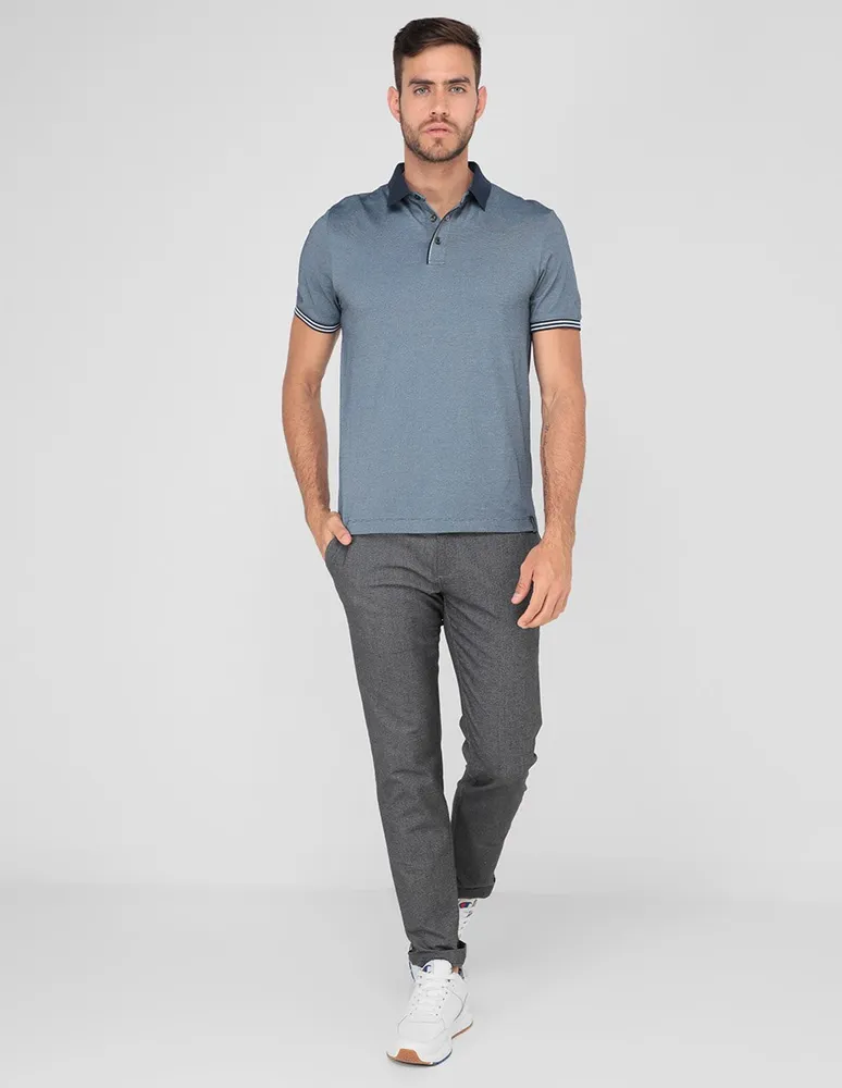 Playera tipo polo Perry Ellis estampado jaspeado para hombre