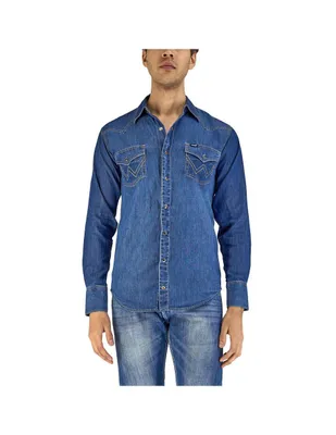 Camisa casual Wrangler de algodón manga larga para hombre