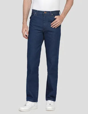 Jeans slim Wrangler lavado obscuro para hombre