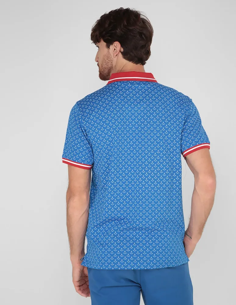 Playera tipo polo Moderno estampada para hombre