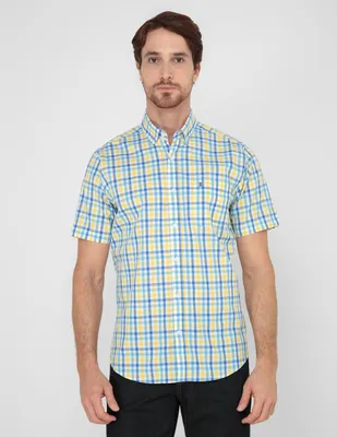 Camisa casual Dioro de algodón manga corta para hombre