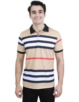 Playera tipo polo Moderno estampado a rayas para hombre