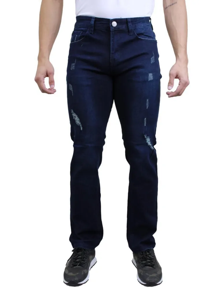 Jeans straight Moderno lavado obscuro para hombre
