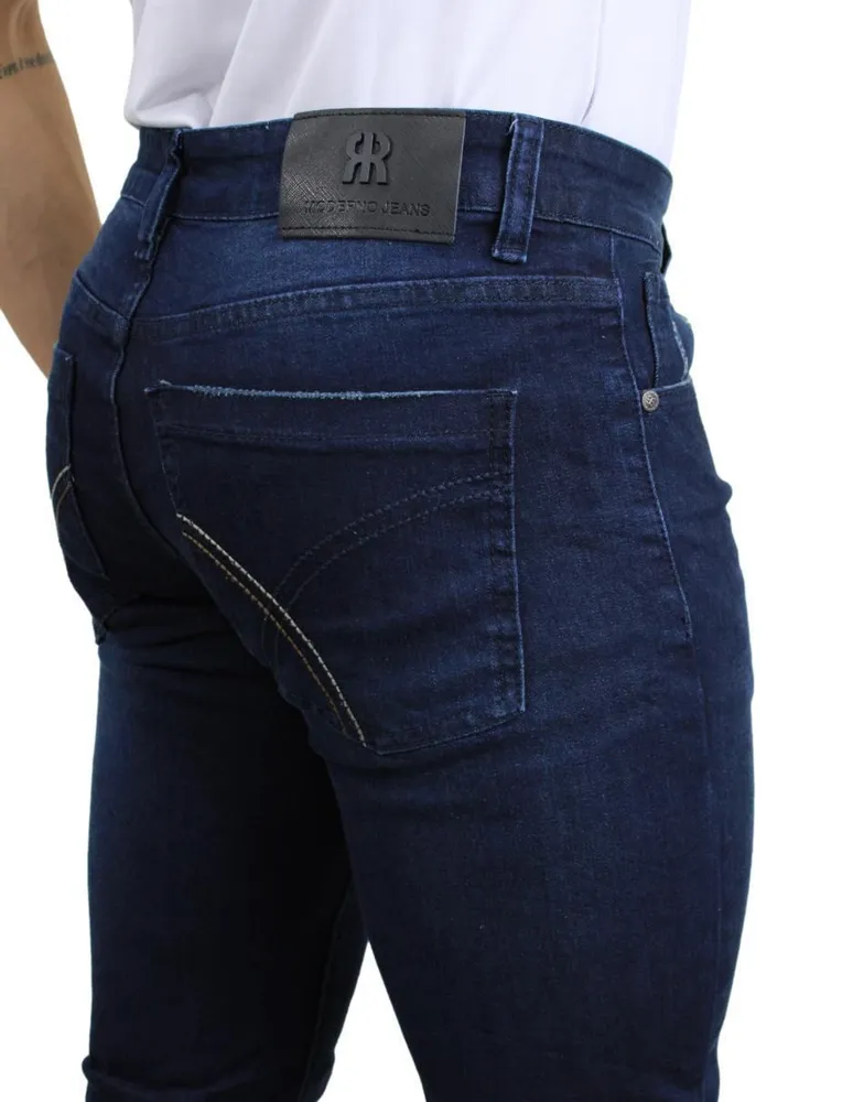 Jeans straight Moderno lavado obscuro para hombre