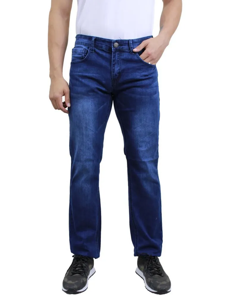 Jeans straight Moderno lavado bitono para hombre