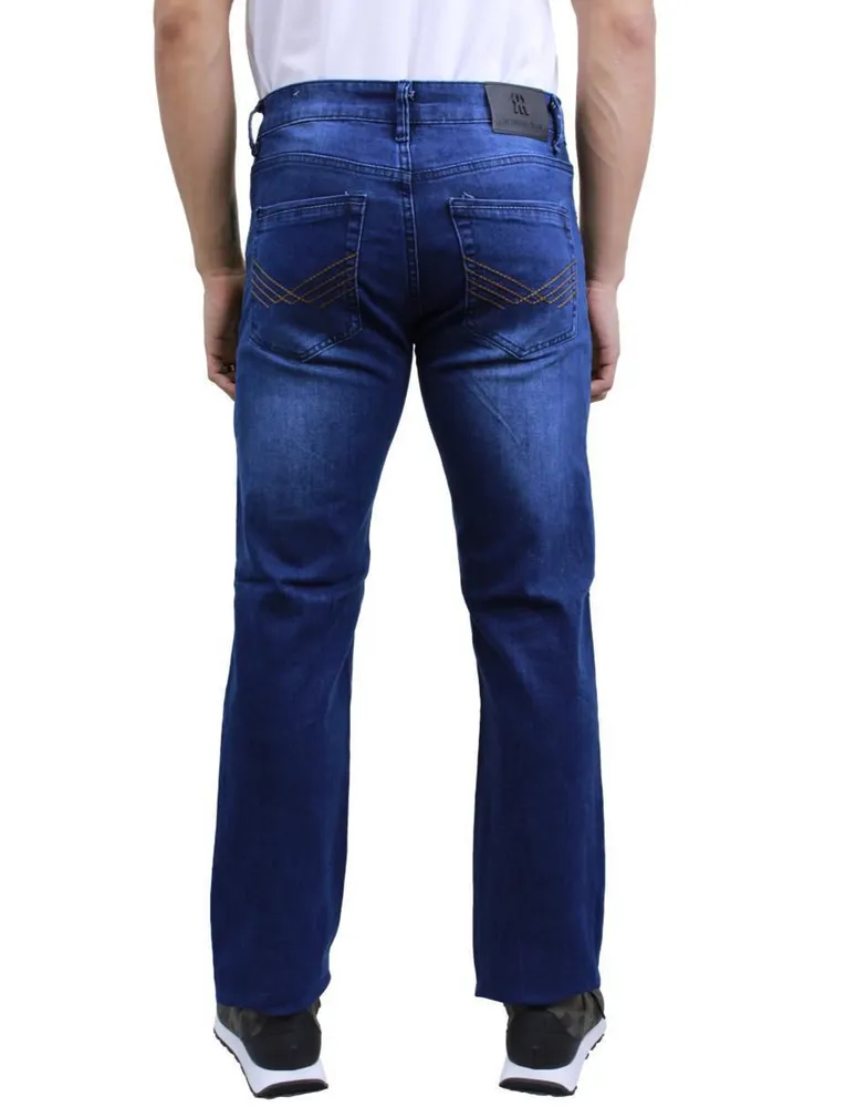 Jeans straight Moderno lavado bitono para hombre