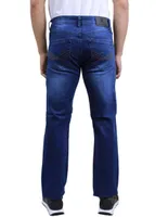 Jeans straight Moderno lavado bitono para hombre