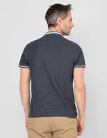 Playera tipo polo JBE estampada para hombre