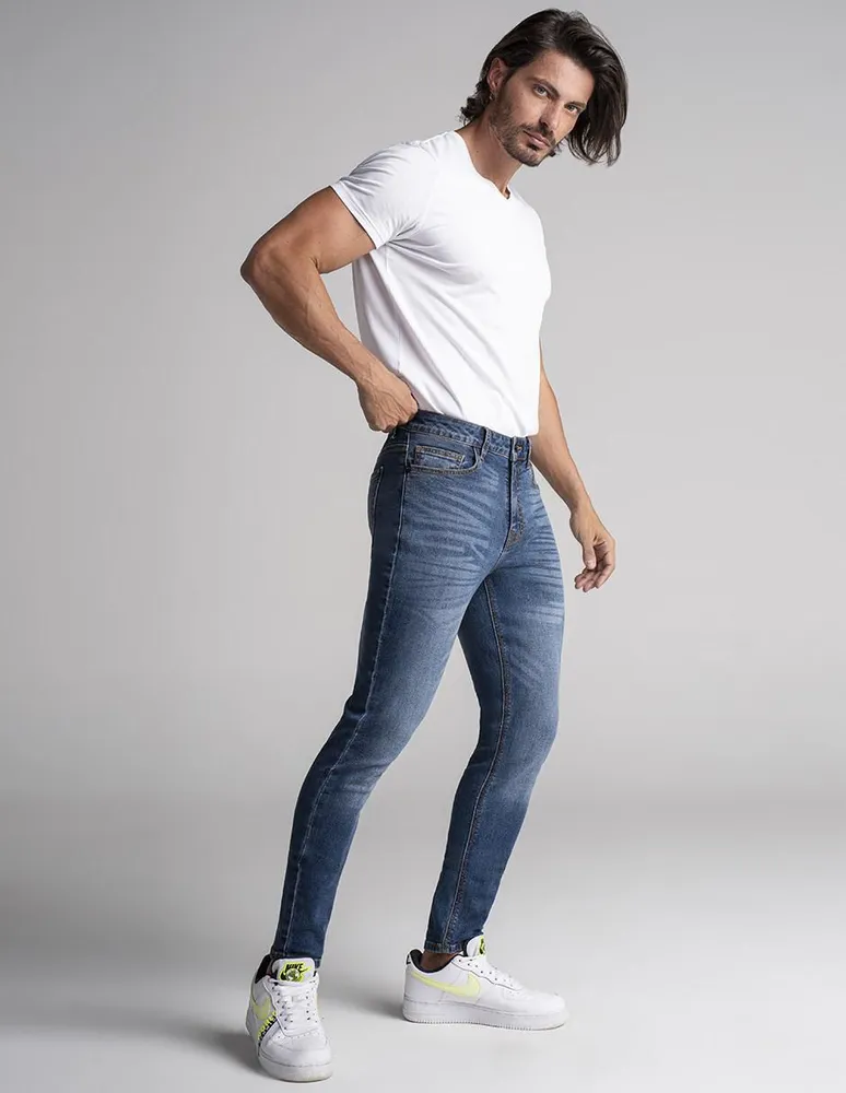 Jeans super skinny Seven lavado deslavado para hombre