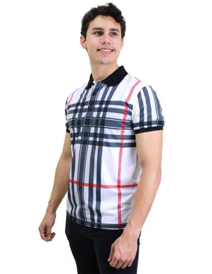 Playera tipo polo Pavini estampado a rayas para hombre