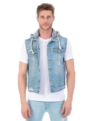 Chaleco Opp´s jeans con capucha desmontable para hombre