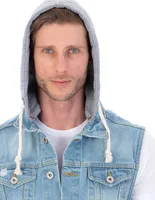 Chaleco Opp´s jeans con capucha desmontable para hombre