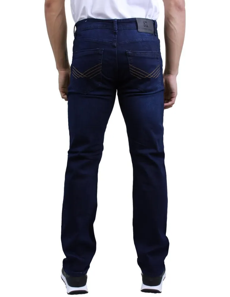 Jeans straigth Moderno lavado obscuro para hombre