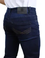 Jeans straigth Moderno lavado obscuro para hombre