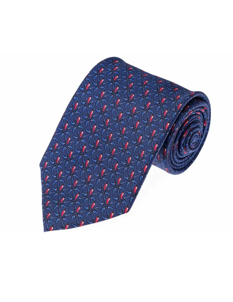 Corbata Pineda Covalin slim seda azul estampada