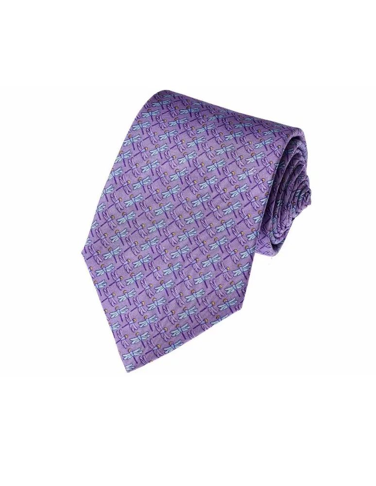 Corbata Pineda Covalin slim seda lila estampada