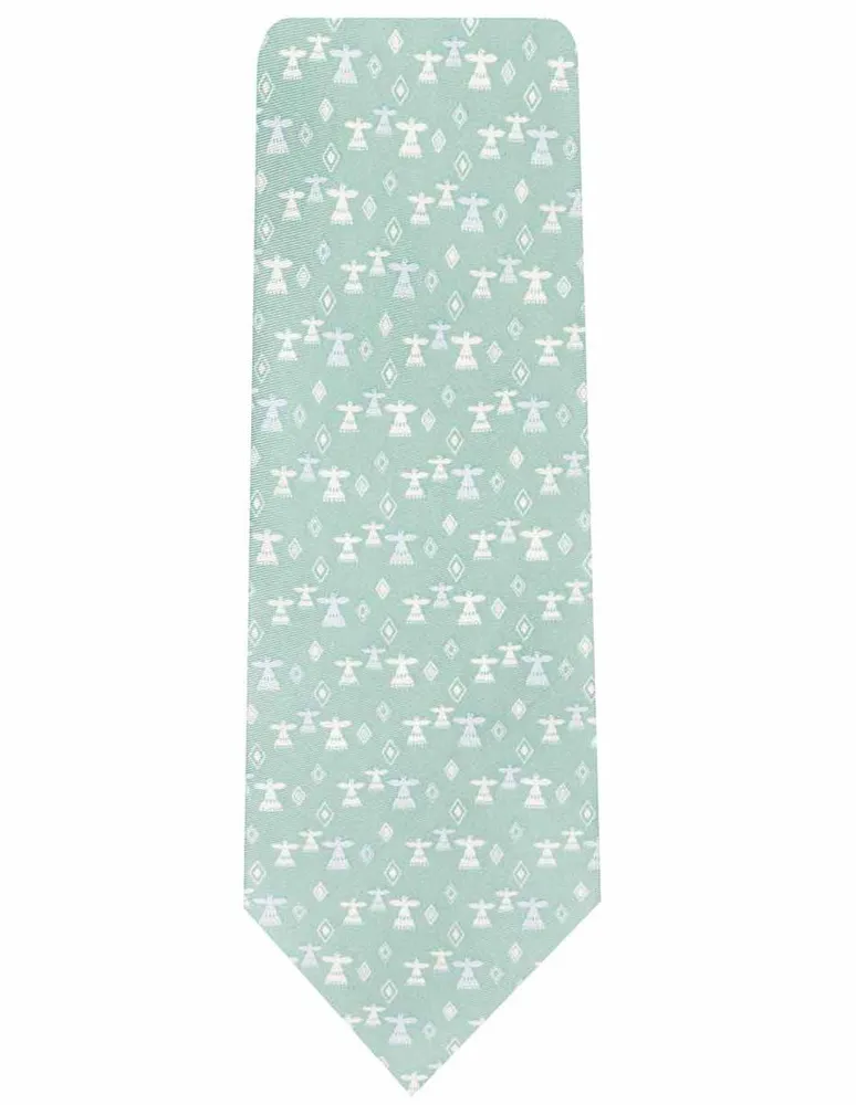 Corbata Pineda Covalin slim seda verde estampada