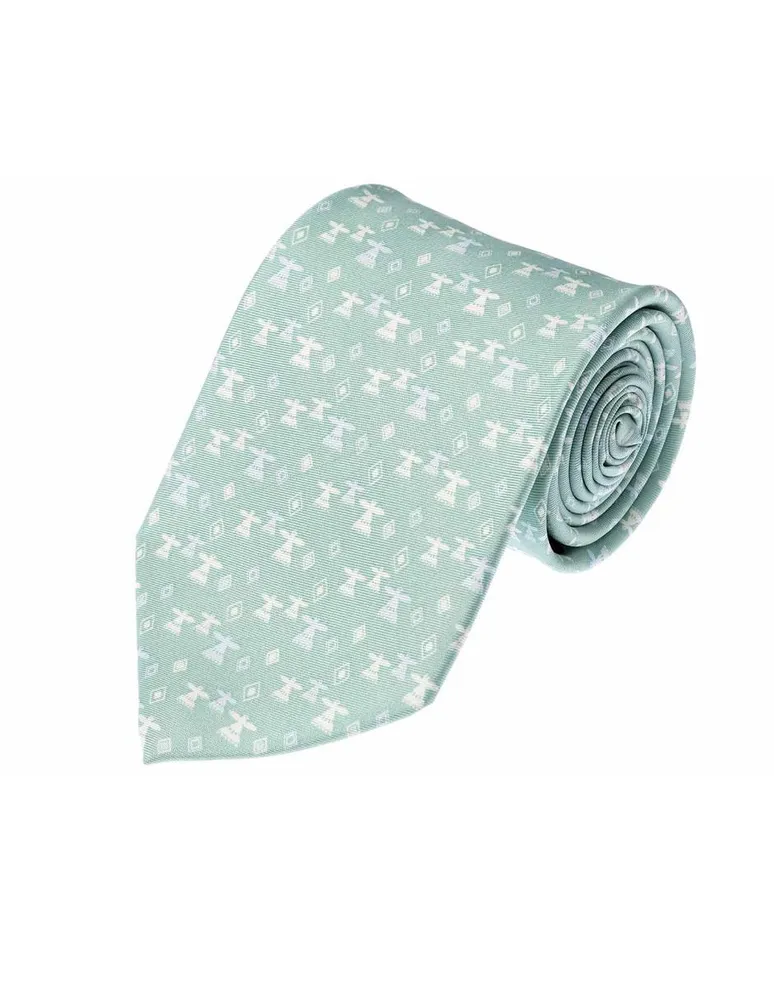 Corbata Pineda Covalin slim seda verde estampada