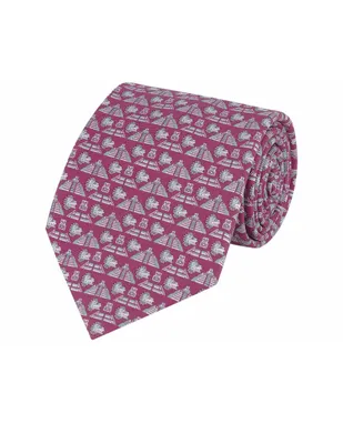 Corbata Pineda Covalin slim seda rosa estampada