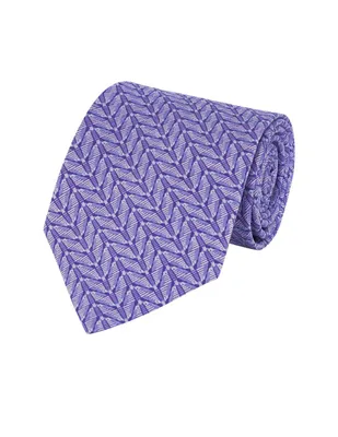 Corbata Pineda Covalin slim seda lila con diseño gráfico