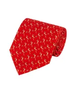 Corbata Pineda Covalin regular seda roja estampada