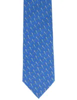 Corbata Pineda Covalin regular seda azul estampada