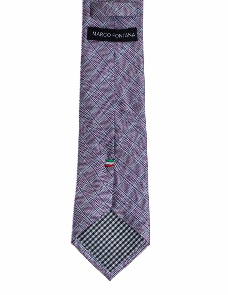 Corbata Marco Fontana regular de seda cuadros para hombre