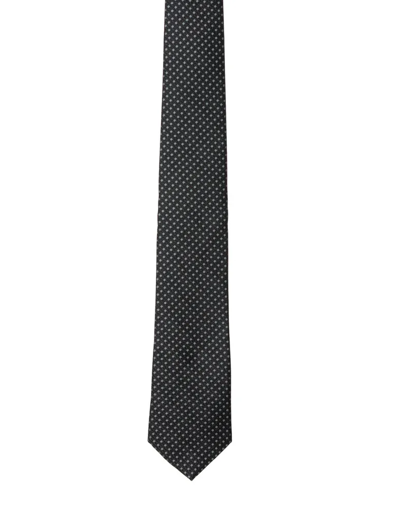 Corbata Marco Fontana regular de seda lunares para hombre