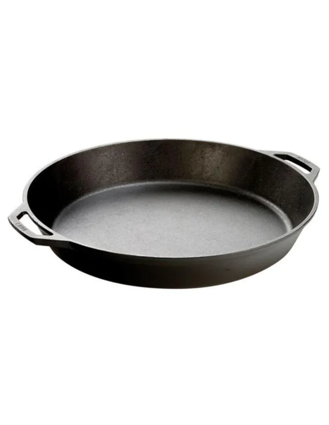 Juego Parrilla/plancha/wok Hierro Fundido 35cm 6l. Lodge Color Negro