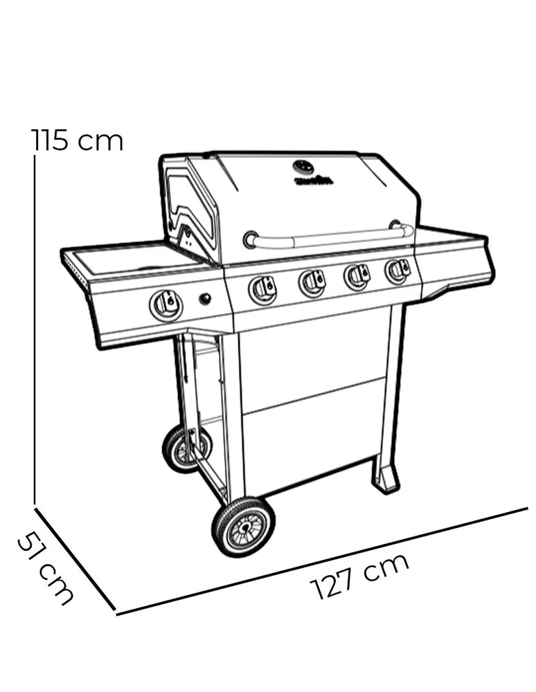 Asador de gas Char-broil de acero inoxidable