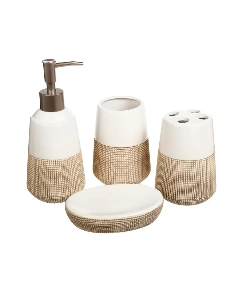 Set de baño 4 piezas Zonana mediano blanco