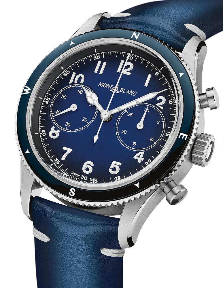 Reloj Montblanc 1858 Automatic Chronograph de hombre en azul, 126912.