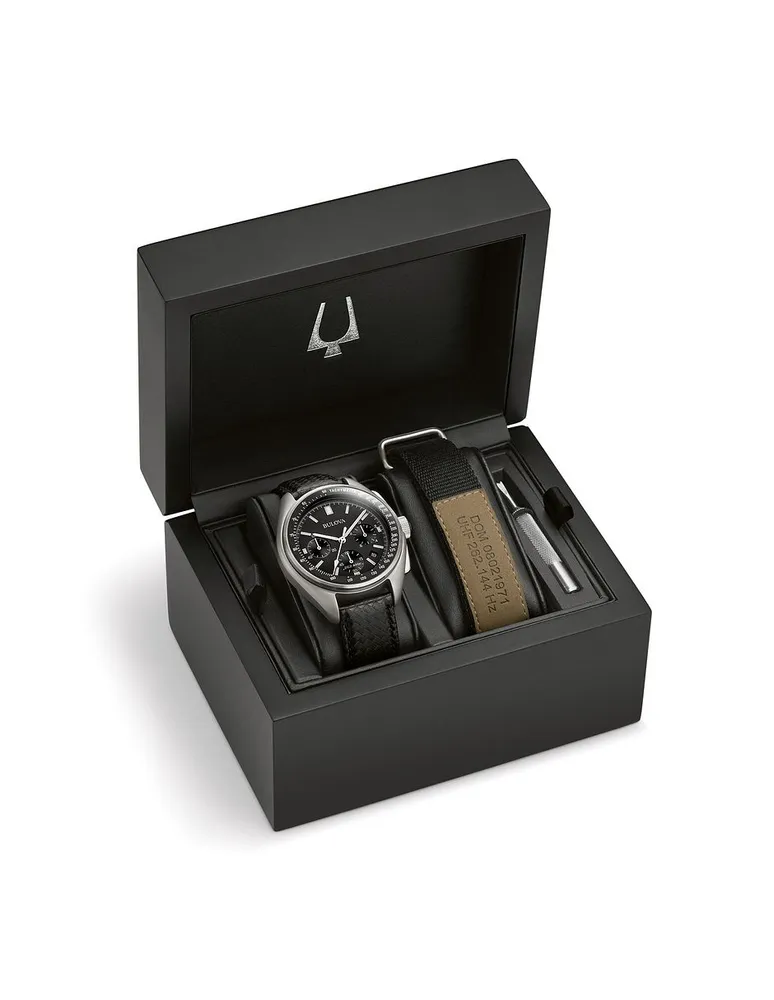 Box set reloj Bulova Cronógrafo Lunar Pilot para hombre 96B251