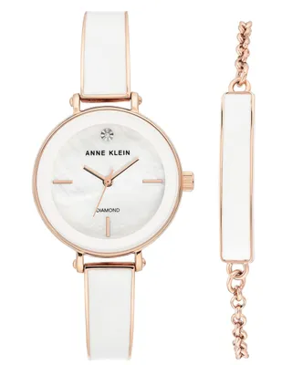 Reloj Anne Klein White And Gold para mujer Ak3620wtst