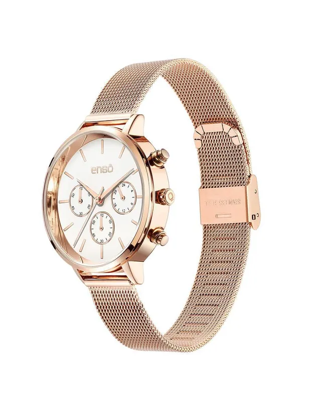 Reloj De Pulso Enso Ew9518l3 Color Dorado Para Mujer