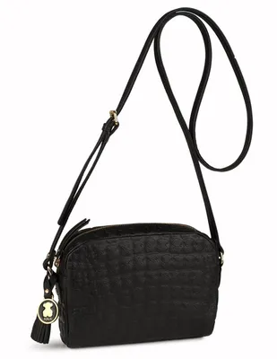 Bolsa crossbody Tous Nika Sherton piel cierre negra texturizada