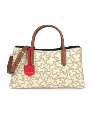 Bolsa satchel Tous cierre beige logotipo