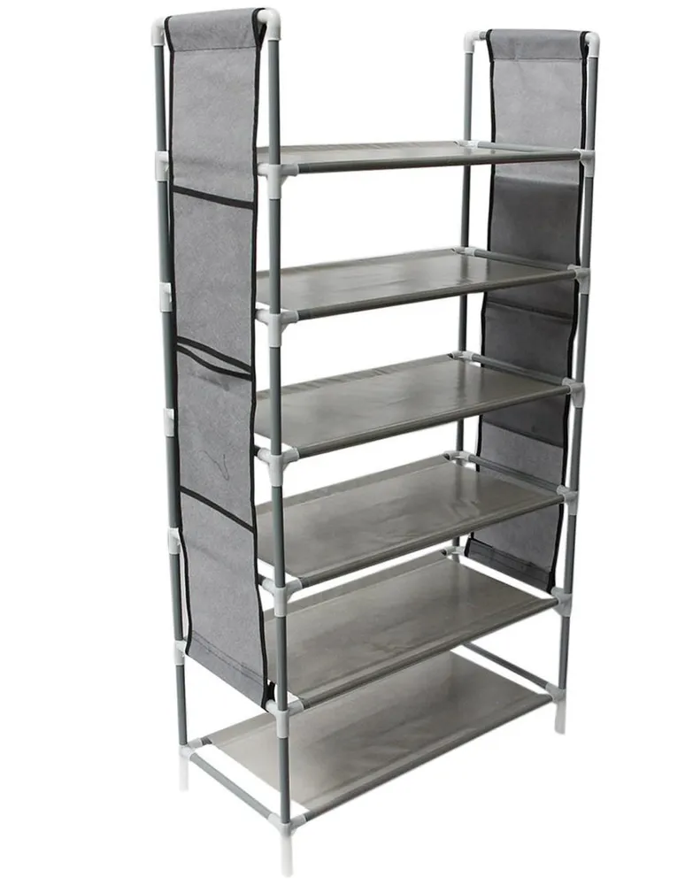 Closet Zapatera Organizador Compartimientos Metal Gris