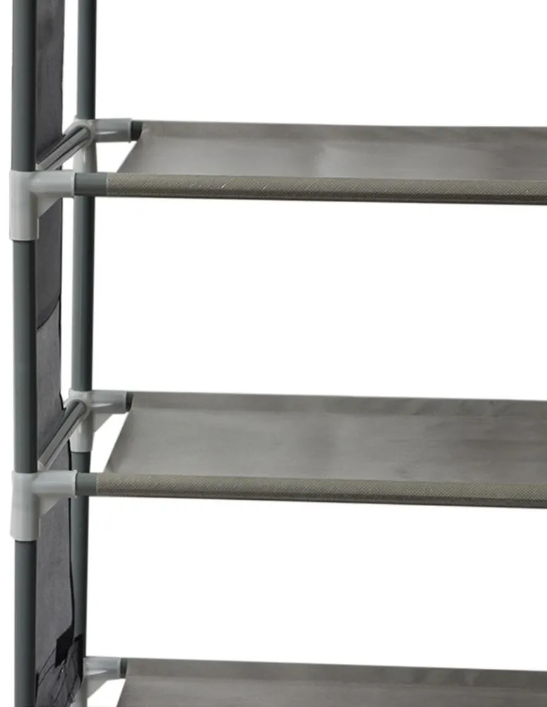 Closet Zapatera Organizador Compartimientos Metal Gris